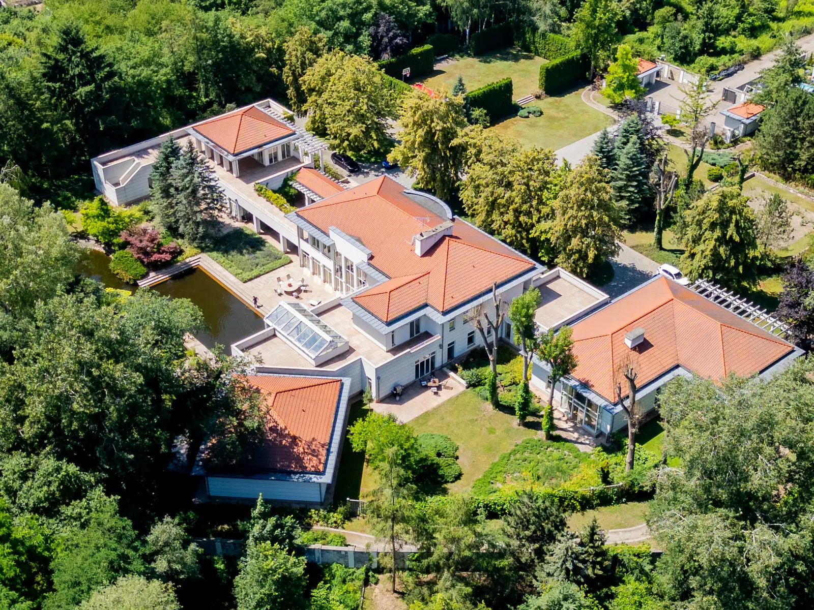 Aerial view of the facility grounds